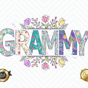 Grammy PNG sublimation design for mug, Instant downloads, Printable Grammy name image for t-shirt, Grammy Cute floral sublimate PNG clip art