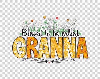 PNG floral de abuela: Diseño de sublimación de taza y camiseta (descarga digital)