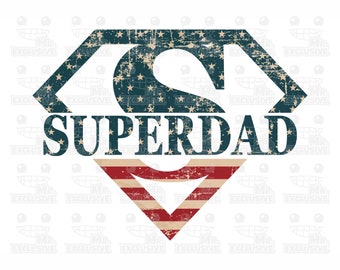 Superpapá PNG: Diseño de sublimación de la bandera estadounidense (descarga digital)