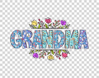 Abuela Floral PNG: Diseño de sublimación para camisetas y tazas (Descarga digital)