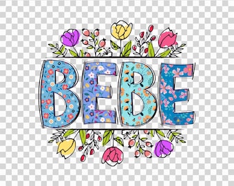 Bebé Floral PNG: Diseño de sublimación colorido (Descarga digital)
