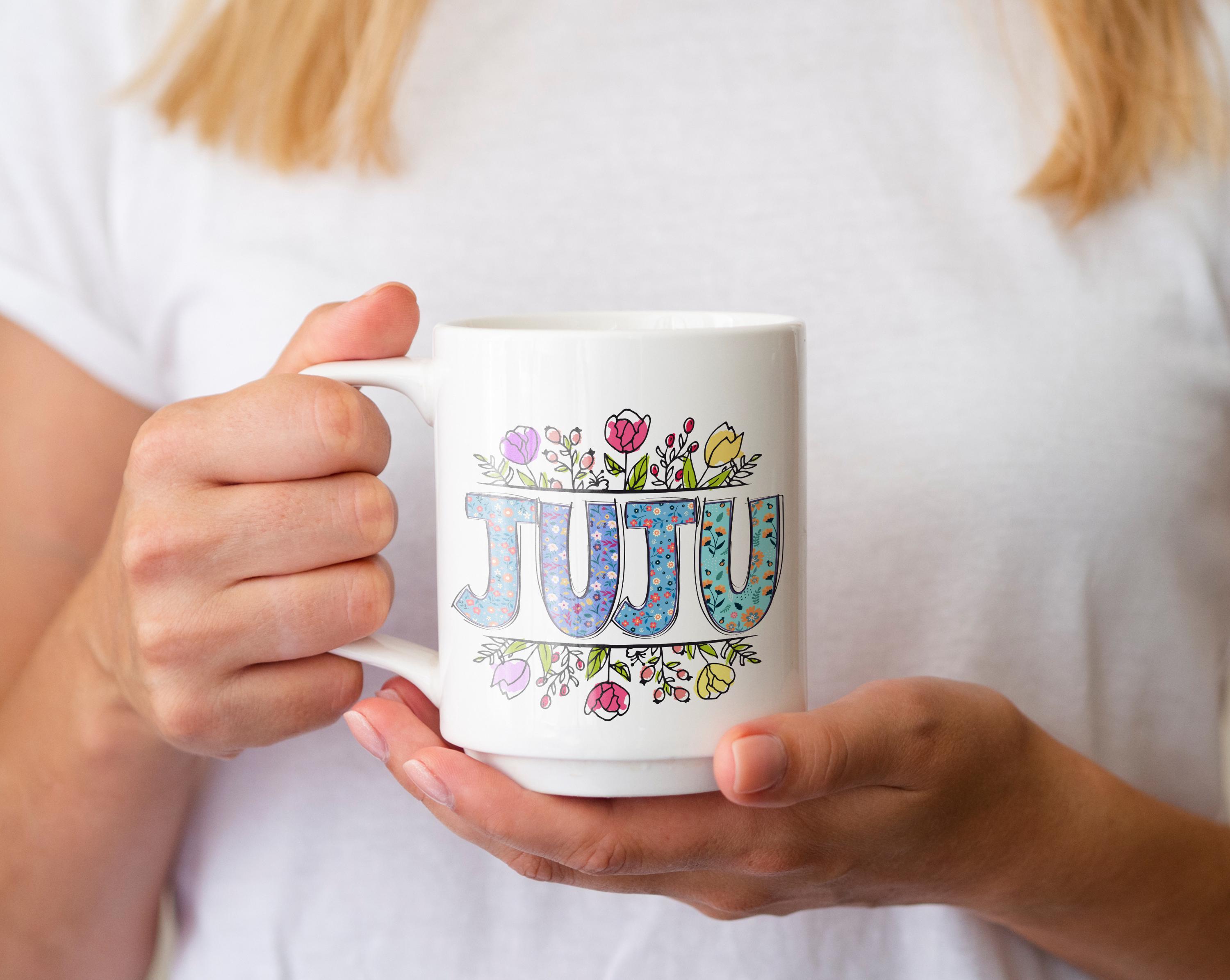 ♥ju.ju様♥ Floral Juju PNG: Colorful Name Image, Sublimation Design (digital