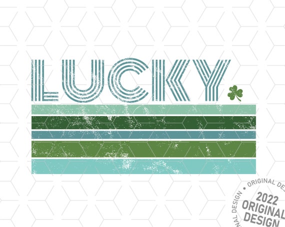 Retro Lucky Shamrock PNG: Vintage Shirt Design (Digital Download)