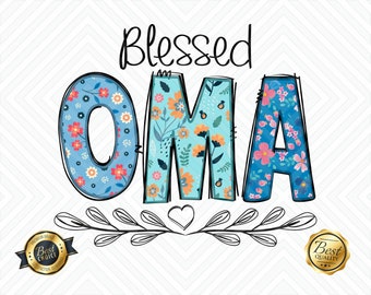 Bendita Abuela Floral PNG: Diseño de Sublimación, Taza y Camiseta (Descarga Digital)