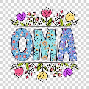 Oma PNG image, Oma name for sublimation design, colorful Oma PNG clipart for t-shirt or mug, Oma name digital file for sublimation