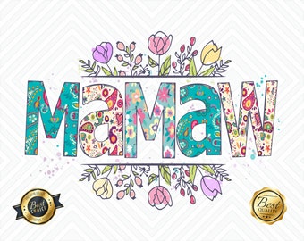 PNG de Mamá Floral: Diseño de sublimación para taza y camiseta (Descarga digital)