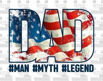 American Flag Dad PNG: Father's Day Sublimation Design (Digital Download)