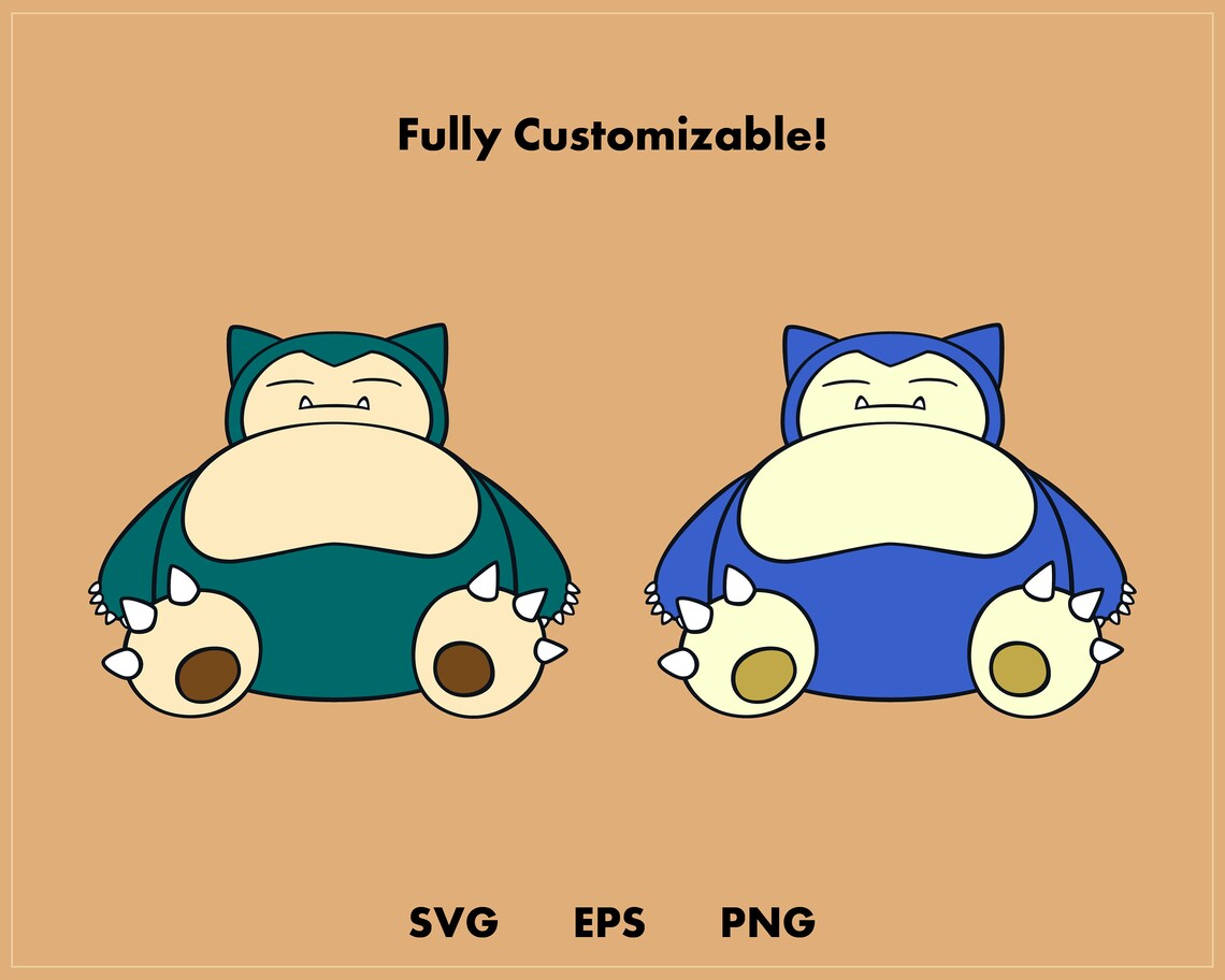 Snorlax Pokemon SVG cut file Layered digital template | Etsy