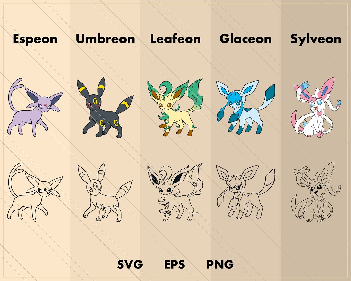 Download Eevee Bundle Pokemon SVG cut file Layered digital | Etsy