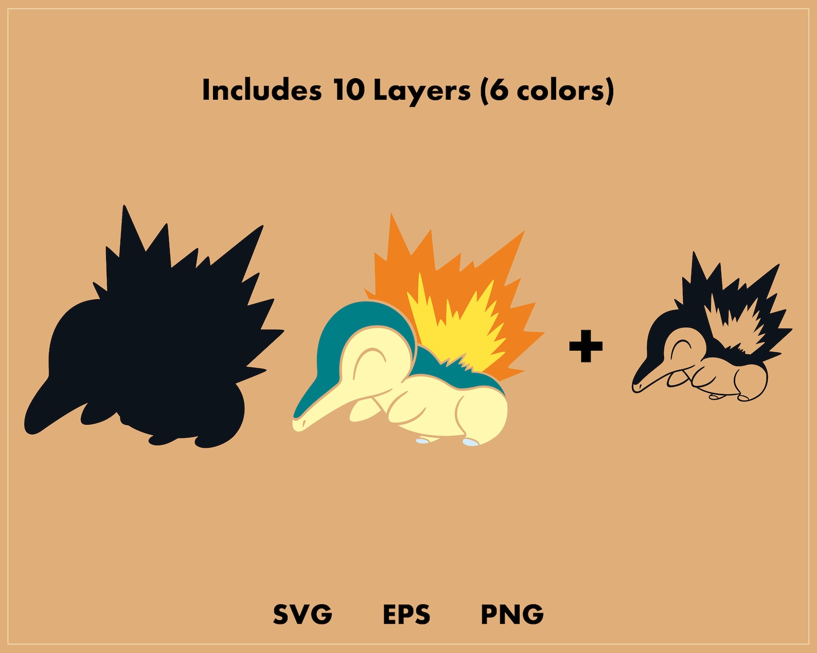 Download Cyndaquil Pokemon SVG cut file Layered digital template | Etsy