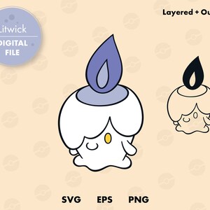 Litwick Pokemon SVG cut file Layered digital template | Etsy