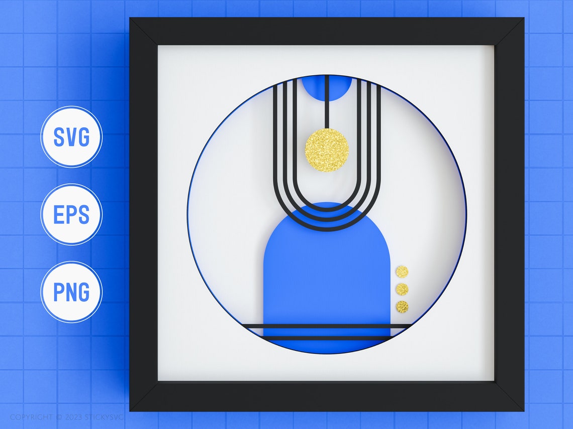 3D Abstract Shadow Box Bundle SVG - Modern Decor, Geometric, Retro ...