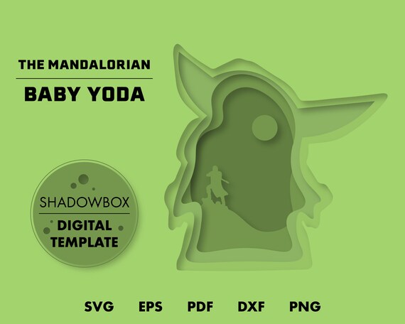 Download Baby Yoda Mandalorian 3d Shadowbox Svg Layered Paper Art Etsy