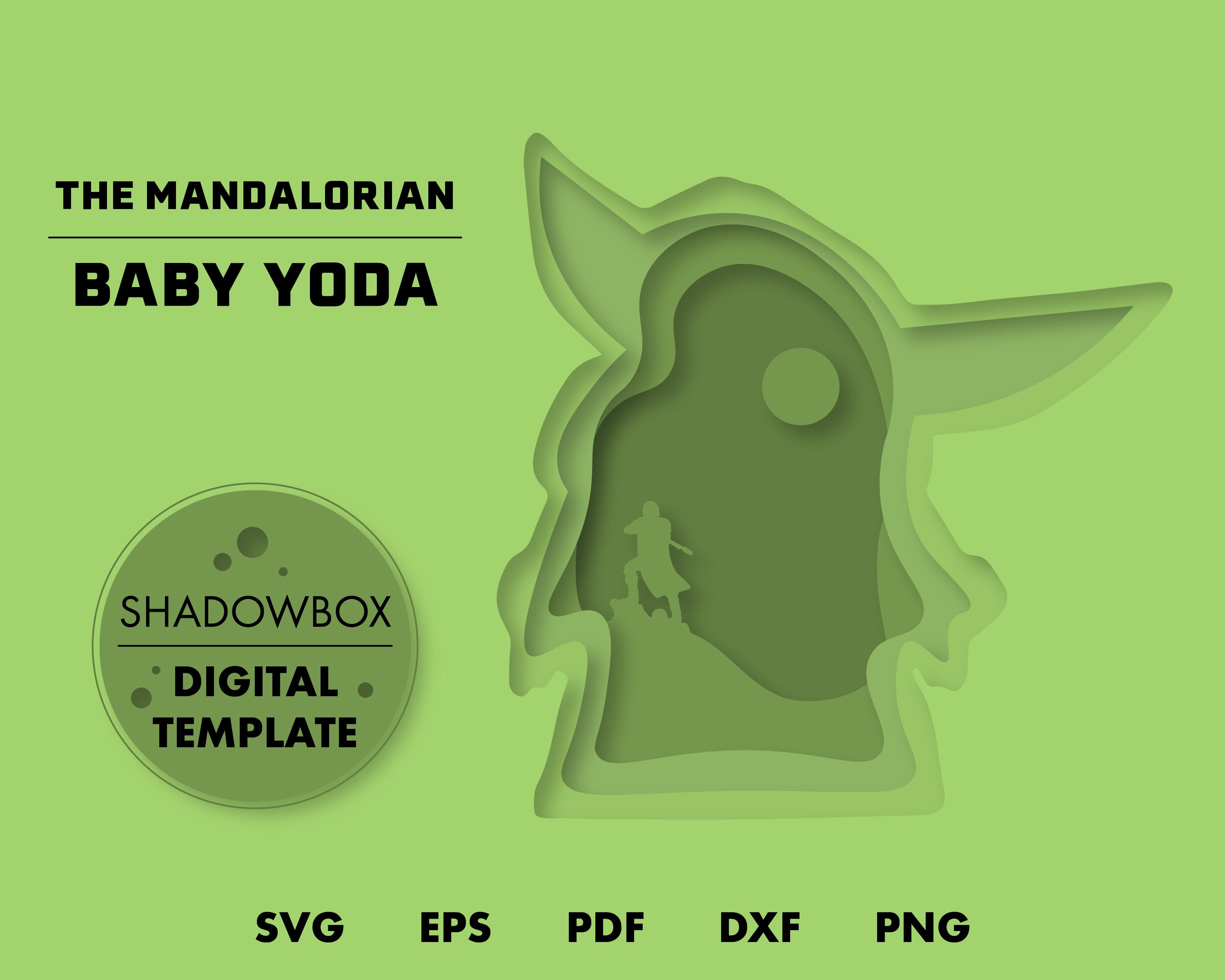 Download Baby Yoda Mandalorian 3d Shadowbox Svg Layered Paper Art Etsy