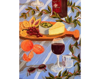 Summer Charcuterie Matte Vertical Poster | Food Art, Kitchen Wall Decor