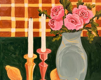 Dipinto originale "Yellow Dreams Tablescape"