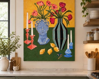Dipinto originale "Warm Anthro Tablescape" 24x36
