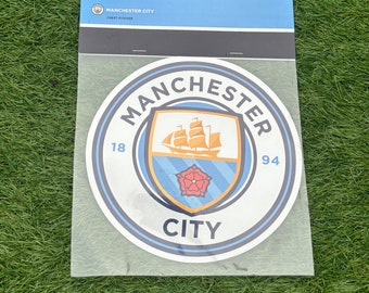 Official Manchester City  FC Big Crest Badge Wall Sticker 18x18cm