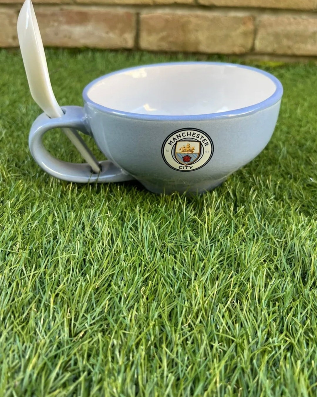 Official Manchester City FC Breakfast Cereal Bowl and Spoon Brand New
