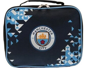 Caja oficial para almuerzo con partículas de fútbol del Manchester City FC BNWT