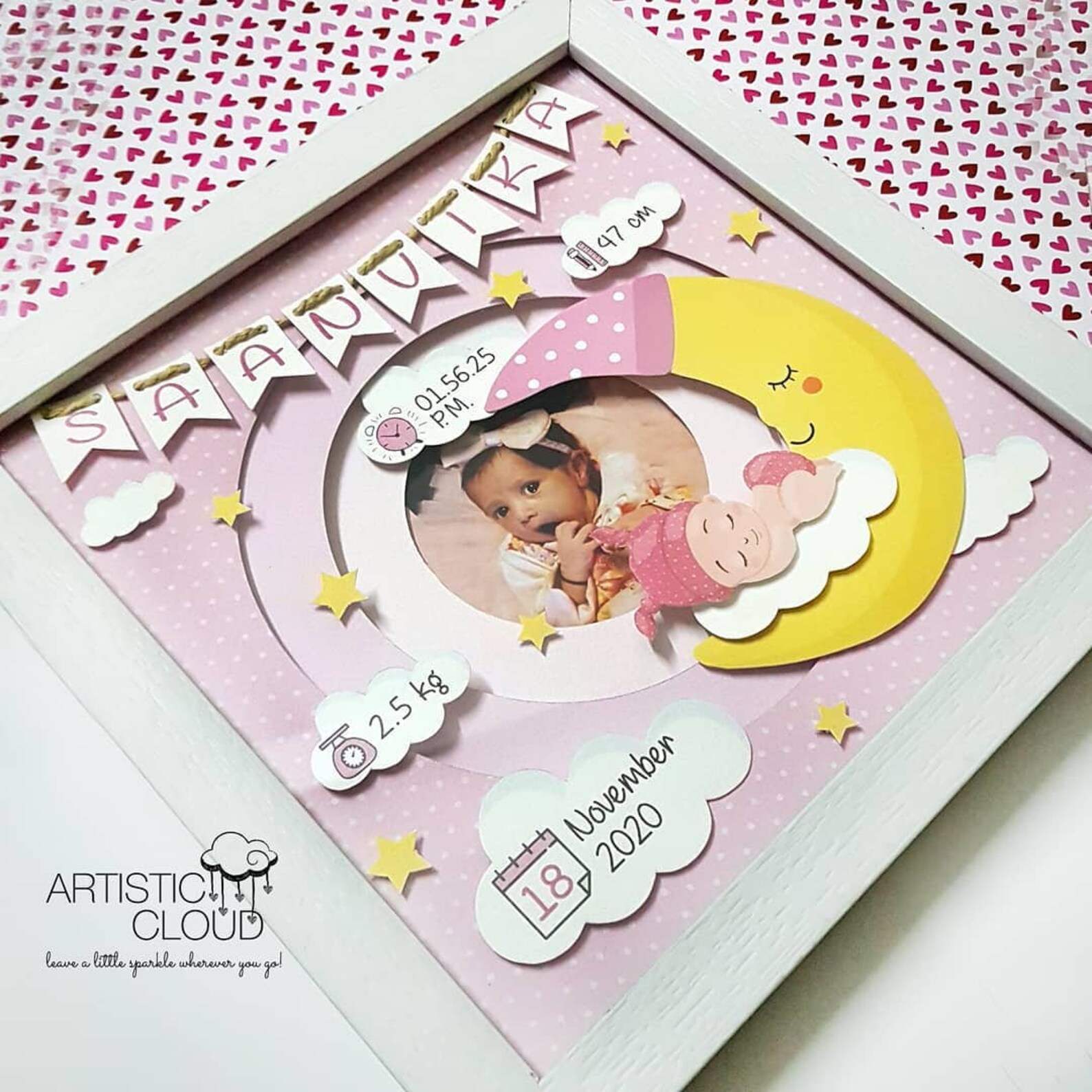 Birth Stats/Birth Announcement Frame/Baby photo frame/baby Etsy