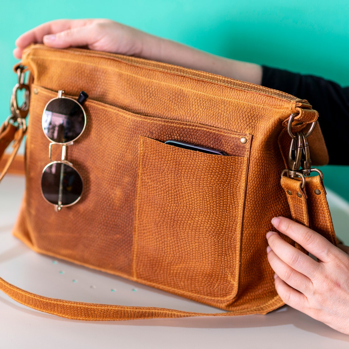 Brown Leather bag for women Leather crossbody bag Top Etsy