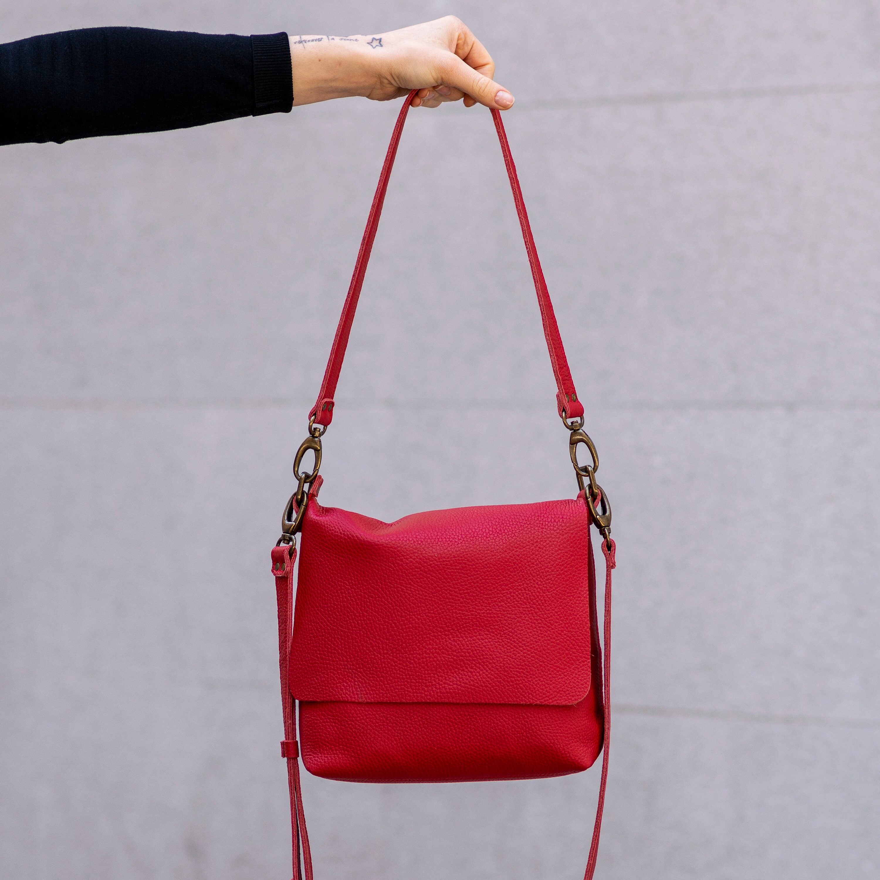 Black leather Bag Leather Crossbody Bag Genuine leather Etsy