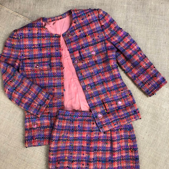 Vintage 1980s ladies handmade tweed Princess Diana