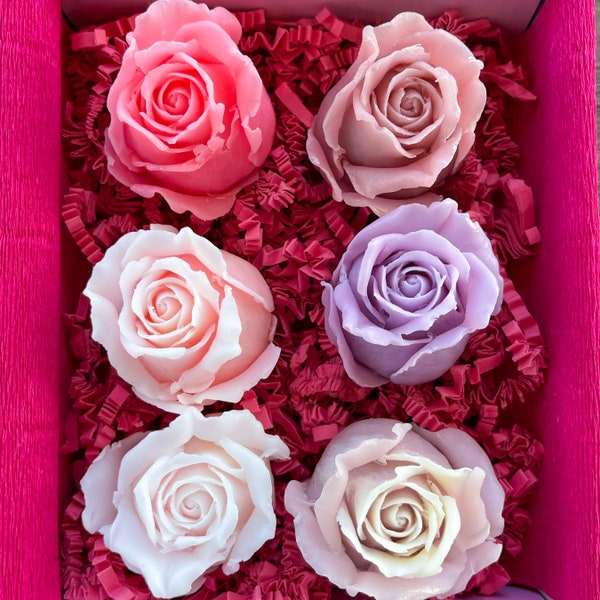 6 x Small Rose Soap Gift Box | Gifts for her