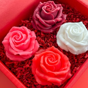 4 x Rose Soap Gift Box | Personalised Rose Soaps | Valentines