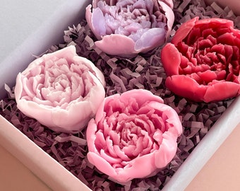 4 x Large Peony Soaps | Hand Made Soaps
