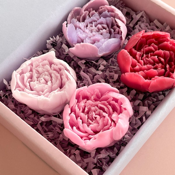 4 x Large Peony Soaps | Hand Made Soaps