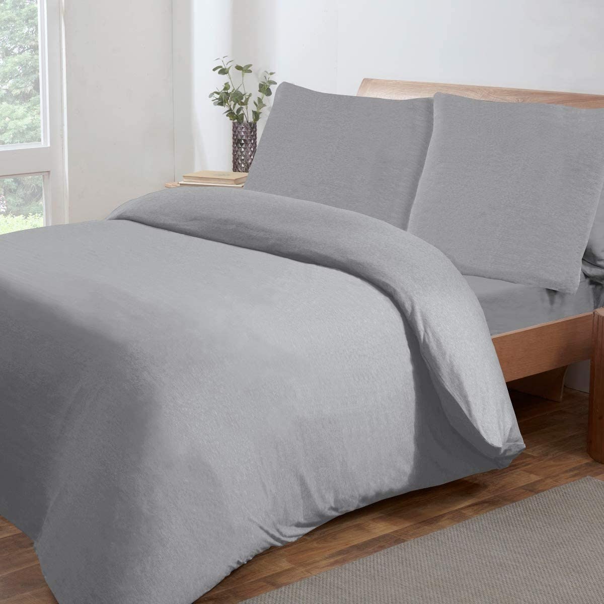 Jersey Melange Warm Cosy Easy Care Plain Yarn Dyed Duvet Cover Etsy