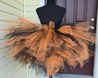 Orange and Black Adult Tutu: Halloween Costume Skirt