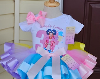 Custom Toddler Birthday Tutu Outfit: Personalized Shirt, Black Tutu