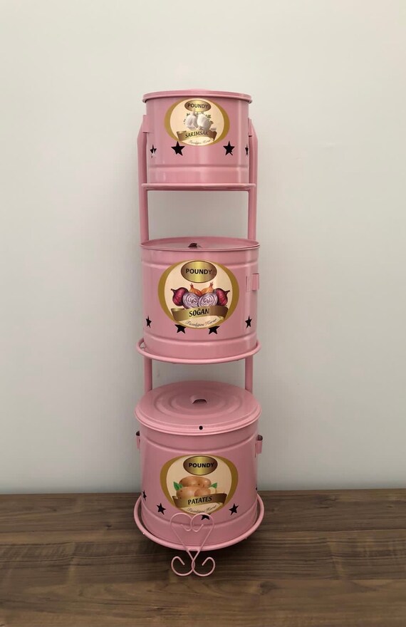 Metal Potatoes and Onion Canister 3 Openable Bins Etsy