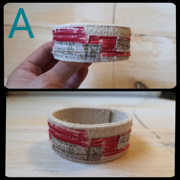 Fabric Bangles Made With Dropcloth ~ Fabric Bracelets ~ Shabby Chic Bracelets