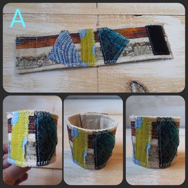 Shabby Chic Cuff Bracelet ~ Fabric Cuff Bracelet Made Of Dropcloth