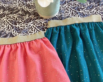 Jupes double gaze de coton, jupe femme / enfant, longueur personnalisable, jupe sur mesure, plusieurs coloris disponibles