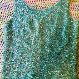 Vintage Beaded and sequins blouse top 50s 60s image 3