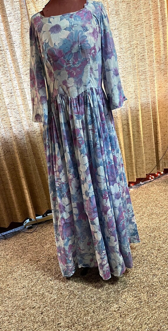 Cute cotton gauze vintage 70s maxi long floral co… - image 8