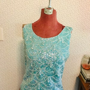Vintage Beaded and sequins blouse top 50s 60s image 6