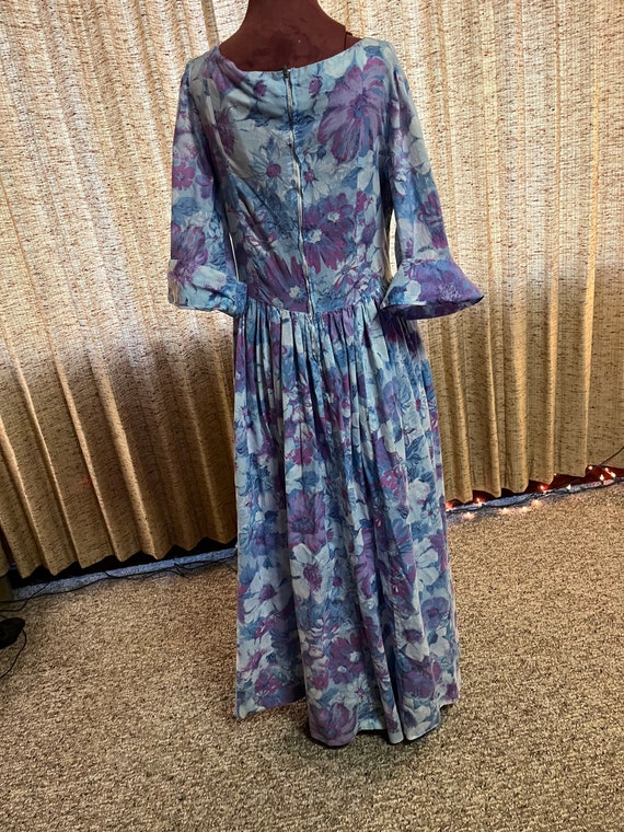 Cute cotton gauze vintage 70s maxi long floral cot