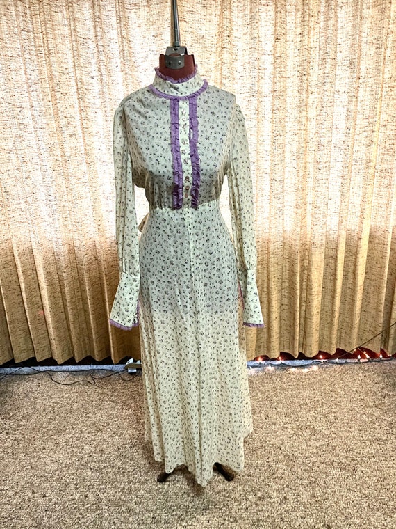 OOAK handmade long Cottagecore dress 70s - image 10