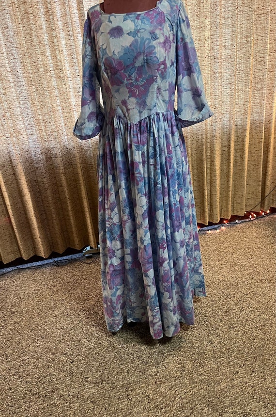 Cute cotton gauze vintage 70s maxi long floral co… - image 10