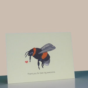 Hummel Bienen Postkarte Thank you for bee-ing awesome!