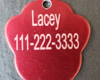 SMALL Personalized Dog / cat / small animal ID Tag Laser Engraved personlized