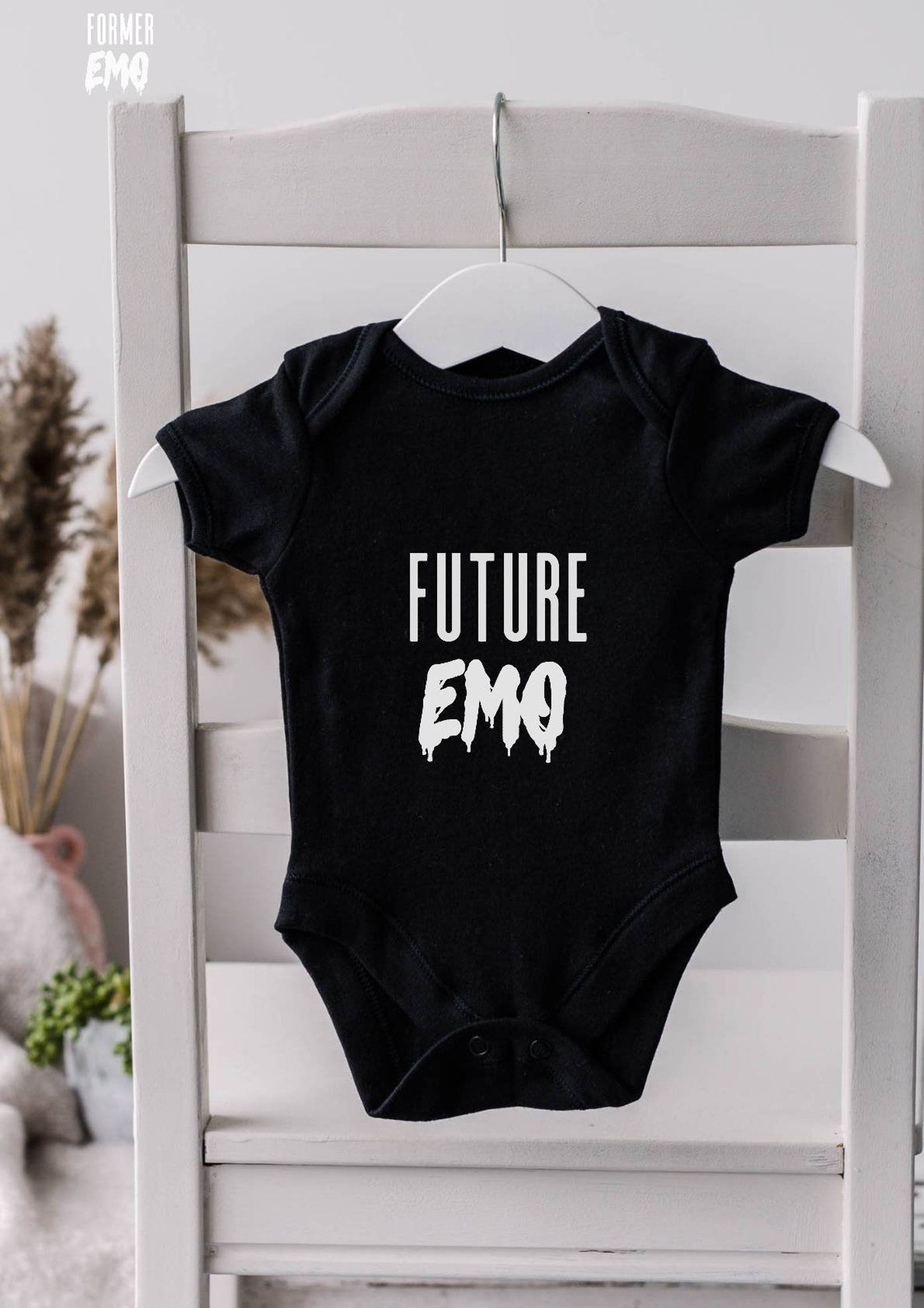 Emo baby vest in black future emo bodysuit goth baby Etsy