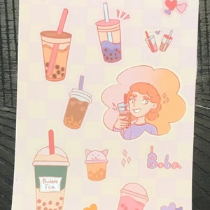 Boba Bubble Tea Sticker Sheet