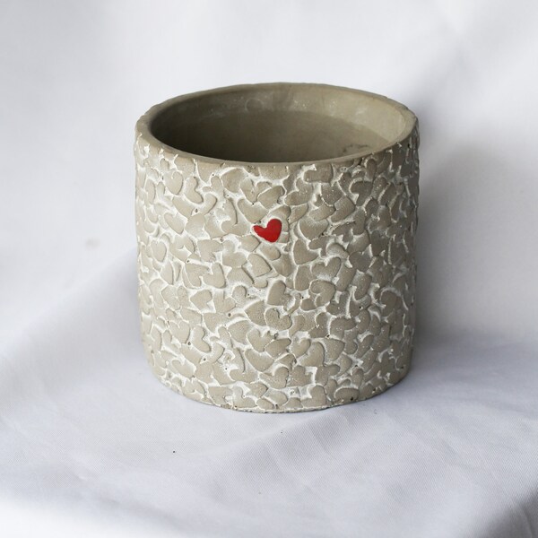 New Grey cement plant pot | Indoor house plant pot | love heart | planter